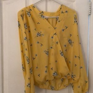 Yellow floral blouse